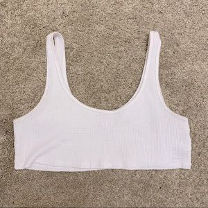 White Waffle Micro Crop Top